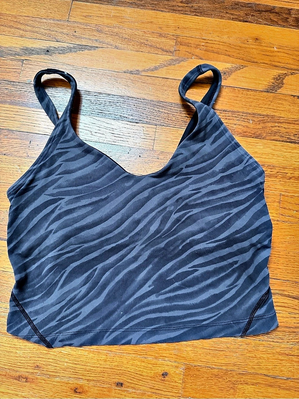 Zebra Print Longline Sports Bra / Crop Top